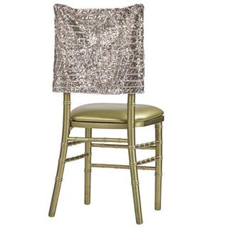 Geometric Art Deco Sequin Chiavari Chair Cap 16 x 14│ CV Linens