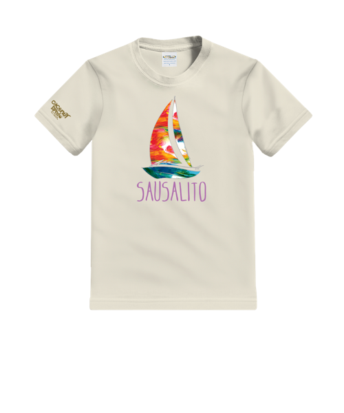 Rainbow In A Sail - Coconut Dyed Short Sleeve Crewneck T-Shirt