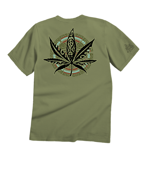 Tribal Hemp Rasta - Hemp Dyed Short Sleeve Crewneck T-Shirt