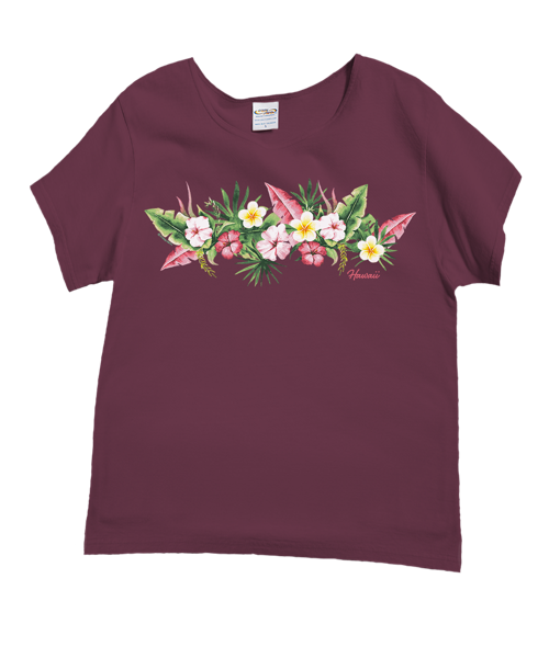 Aloha Band - Wine Dyed Short Sleeve Scoop Neck T-Shirt