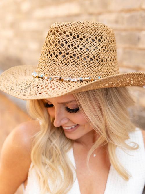 Bead Detail Cowboy Hat