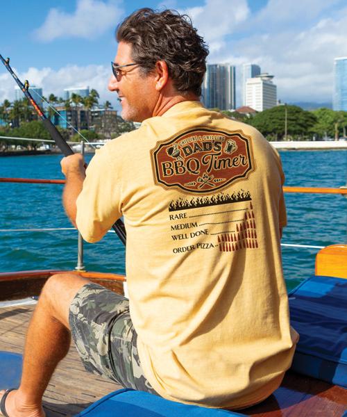 Dads BBQ Timer - Beer Dyed Short Sleeve Crewneck T-Shirt
