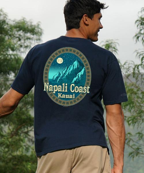 Moonlight Napali - Navy Short Sleeve Crewneck T-Shirt