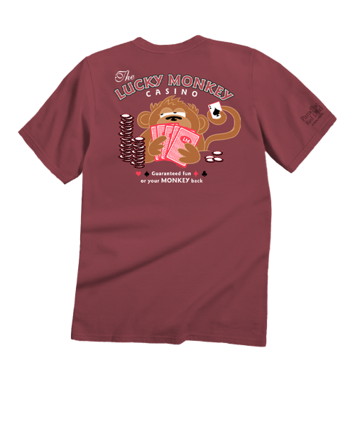 Lucky Monkey - Paradise Red Dyed Short Sleeve Crewneck T-Shirt
