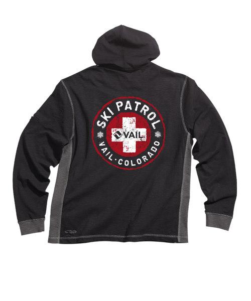 Vail Resort Search And Rescue - Black/Charcoal Long Sleeve Longboard Hooded Tee