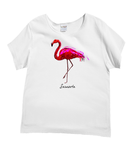 Paradise In Pink - White Short Sleeve Scoop Neck T-Shirt