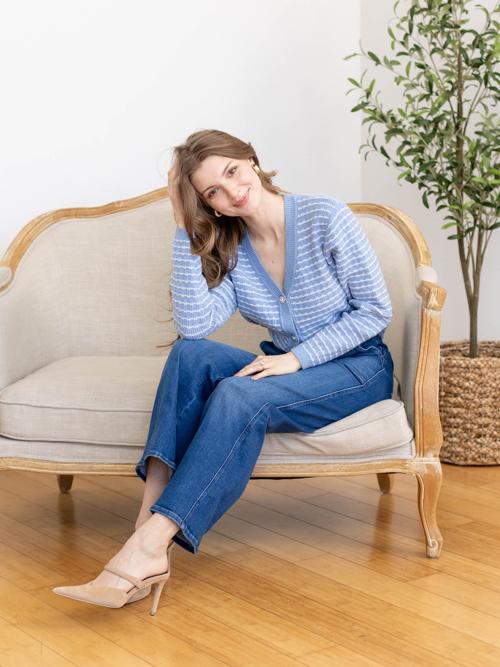 Striped Gold Button Cardigan