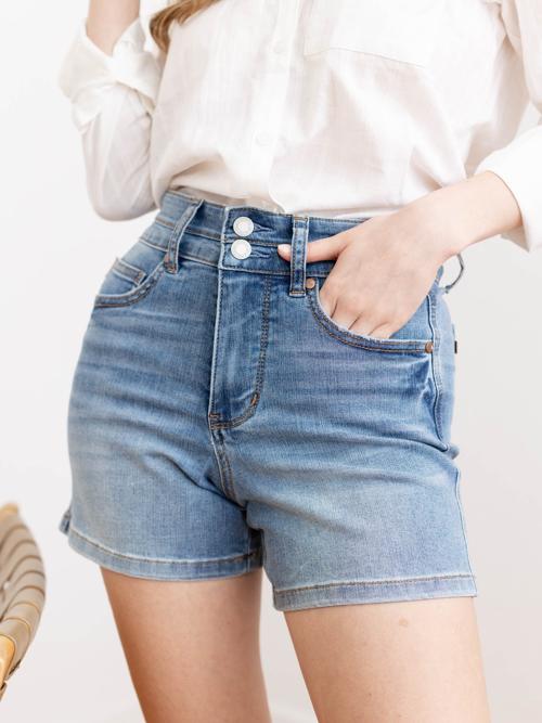 Judy Blue Medium High Waist Tummy Control Denim Short