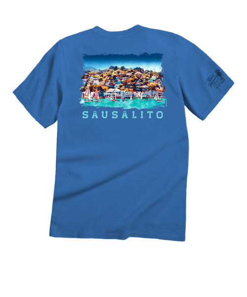 Sailing Sausalito - Blue Hawaii Dyed Short Sleeve Crewneck T-Shirt