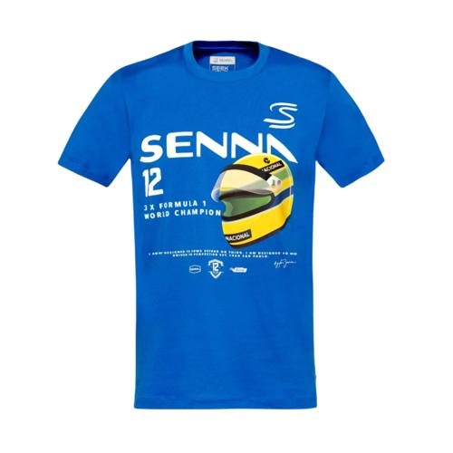 Ayrton Senna F1 Graphic #12 T-Shirt - Navy/Blue