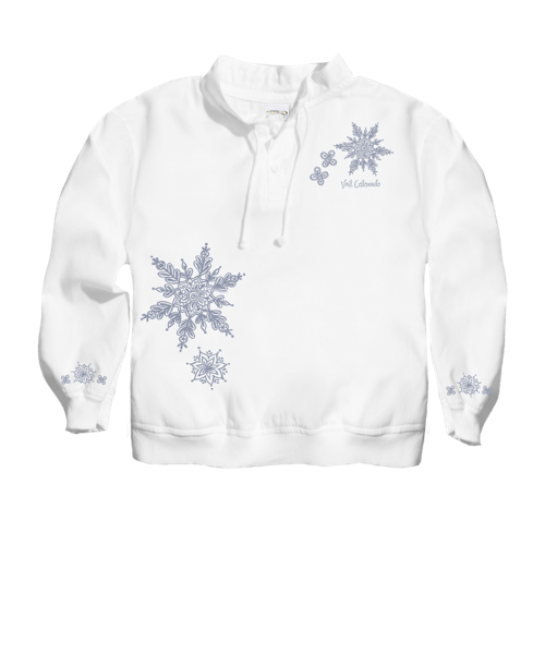 Snowflake Lace - White Long Sleeve Lightweight Pullover