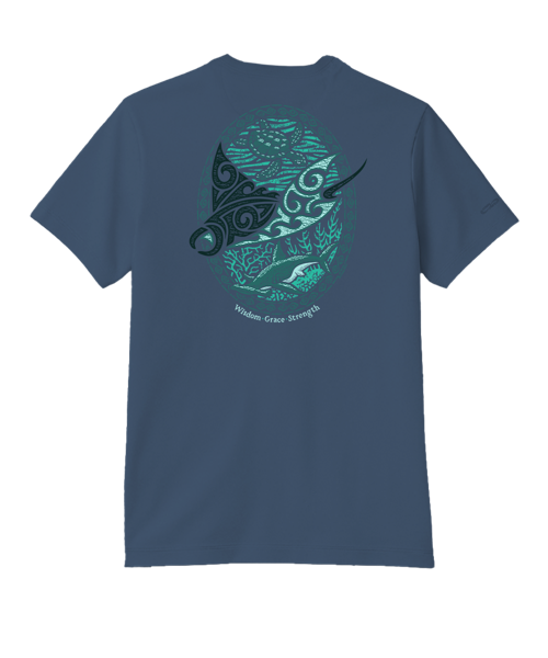 Manta Reef Glide - Blue Steel Short Sleeve Pima T-Shirt