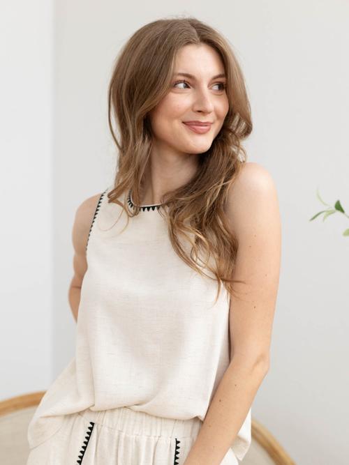 Embroidered Detail Tank