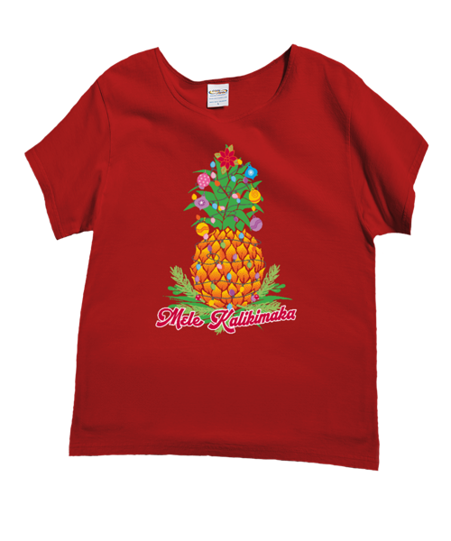 Mele Paina - Red Short Sleeve Scoop Neck T-Shirt