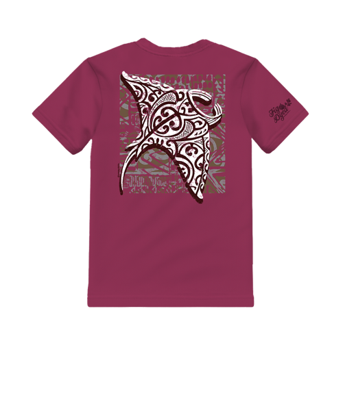 Tribal Manta Block - Fig Dyed Short Sleeve Crewneck T-Shirt