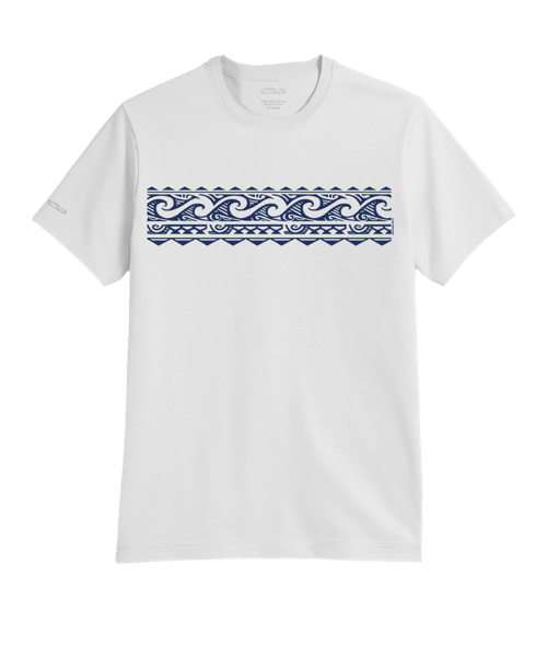 Tribal Wave Band - White Short Sleeve Pima T-Shirt