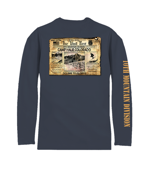 10Th Mountain Front Page - Smoke Long Sleeve Pima T-Shirt
