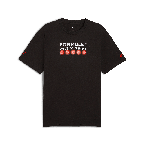 Formula 1 Tech Puma "Drive to Survive" Relaxed Graphic T-Shirt - Black/White