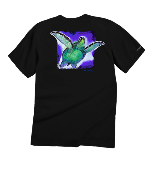 Wyland® Sea Turtle - Black Short Sleeve Crewneck T-Shirt