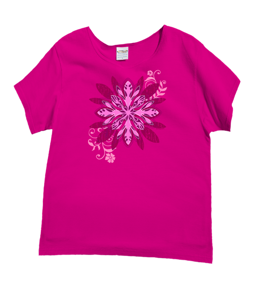Lehua Quilt - Berry Short Sleeve Scoop Neck T-Shirt
