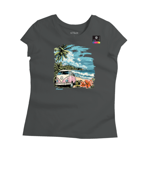 Volkswagen Van Blue Tropics - Graphite Short Sleeve Pima T-Shirt