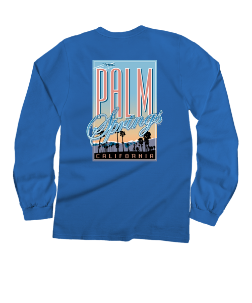 Fly Palm Springs - Blue Hawaii Dyed Long Sleeve Crewneck T-Shirt