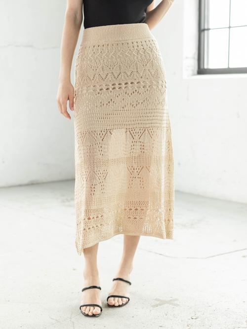 Crochet Knit Midi Skirt