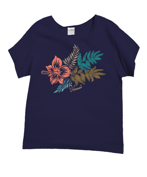 Lauae Floral - Grape Dyed Short Sleeve Scoop Neck T-Shirt