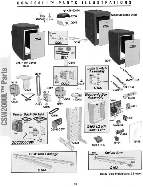 Elite CSW 200 Parts