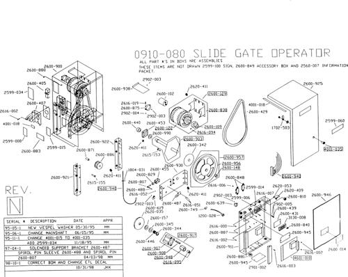 DoorKing 910 Slide Gate Operator Parts