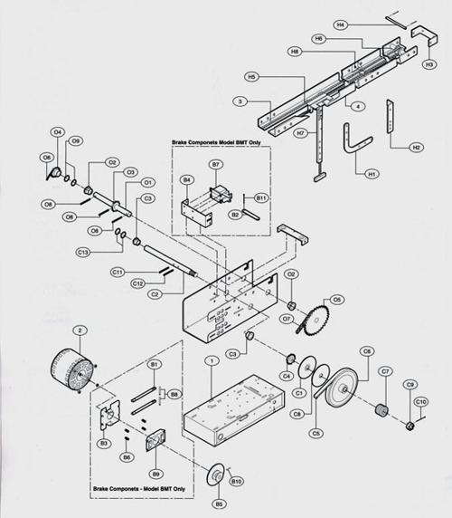 MT5011, MT5025, BMT5011, BMT5025 Trolley Parts