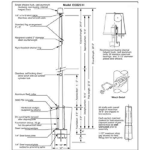 25' Steel Cable Halyard Flagpoles | Outdoor Flagpoles | Flags.com