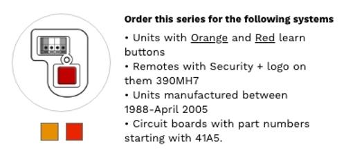 Chamberlain 950CB - Red & Orange Learn Button