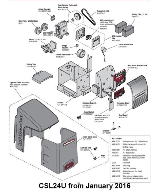Liftmaster CSL24U CSL24V CSL24VDC Gate Parts