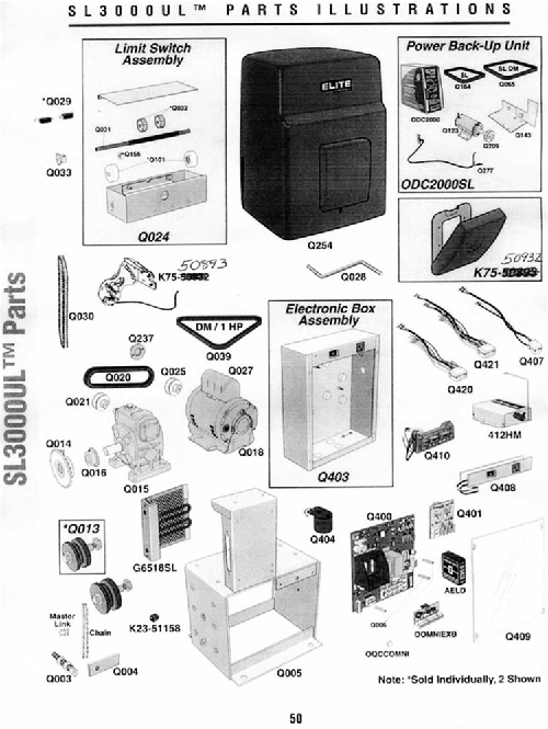 Elite SL 3000 Parts