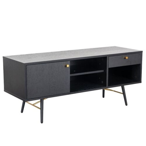 Black tv stand deals bedroom