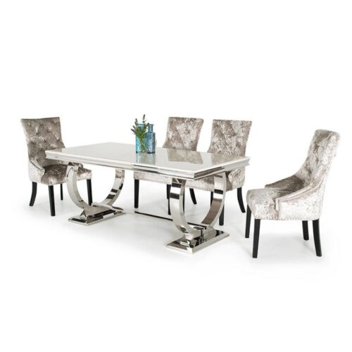 Small marble dining online table and chairs