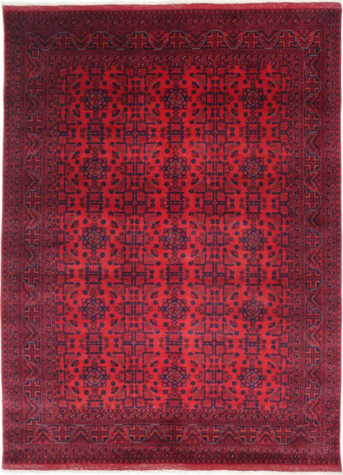 エルサリ Khal Mohammadi ラグ Afghan Khal Mohammadi Rug 6 x 5 ft, Red Blue Handmade