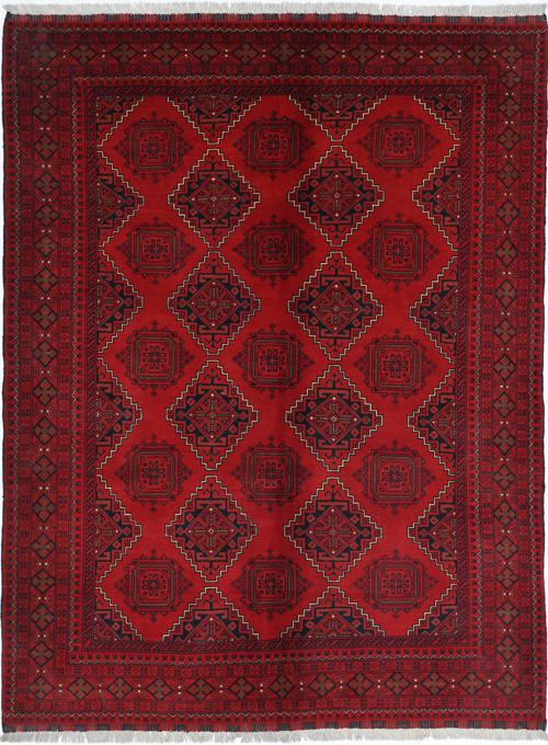 エルサリ Khal Mohammadi ラグ Afghan Khal Mohammadi Rug 6 x 5 ft, Red Blue Handmade