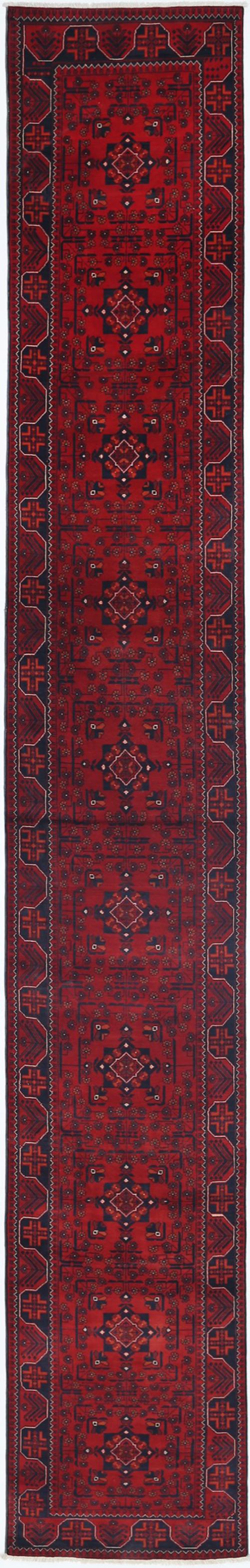 エルサリ Khal Mohammadi ラグ Afghan Khal Mohammadi Rug 6 x 5 ft, Red Blue Handmade
