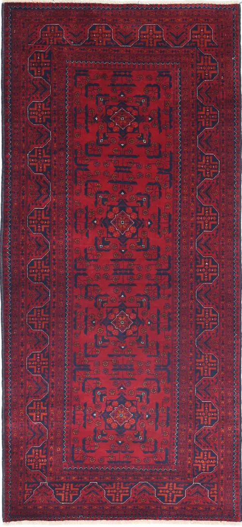 eCarpet Gallery Area Rug for Living Room Hand-Knotted Wool Rug Bedroom 357250 Finest Khal Mohammadi Bordered Red Rug 5'7 x 7'8 