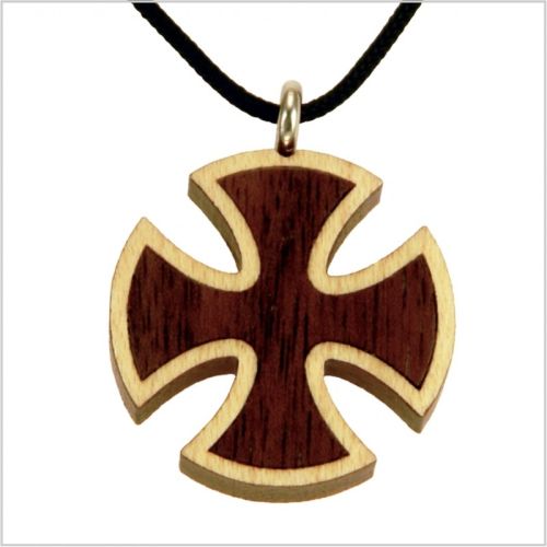 The Holy Cross Wooden Pendant - Genuine Leather Cord - MedieWorld