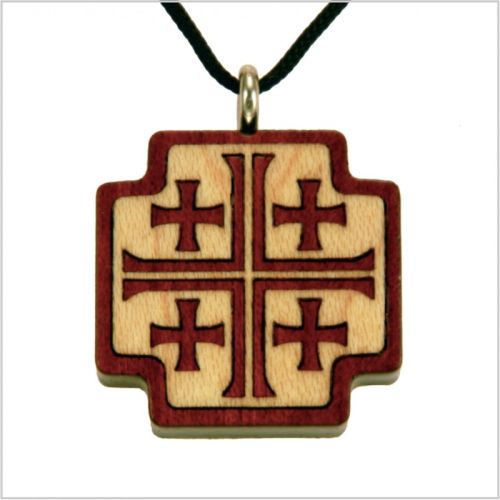 The Holy Cross Wooden Pendant - Genuine Leather Cord - MedieWorld