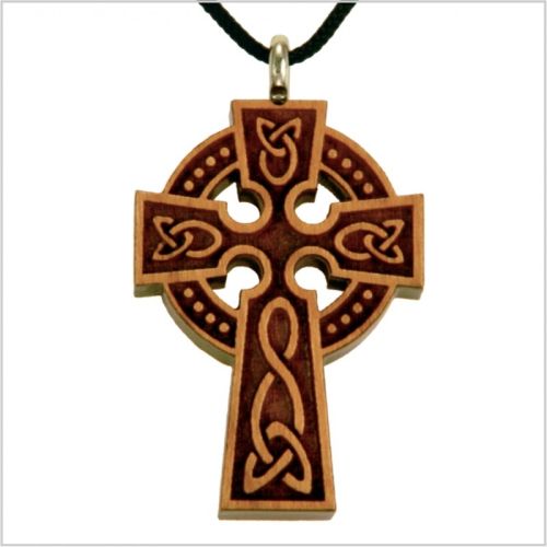The Holy Cross Wooden Pendant - Genuine Leather Cord - MedieWorld