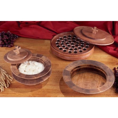Handcrafted Communion Tray Cover Walnut Stain