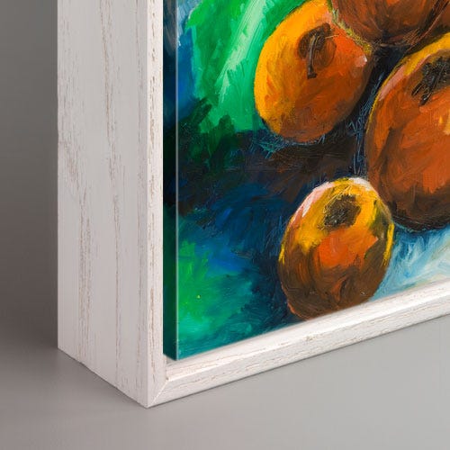 White Woodgrain Canvas Box Frame