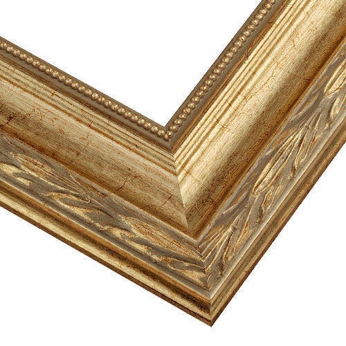 CustomPictureFrames.com 6x10 Frame Gold Solid Wood Picture Frame Width  1.125 Inches