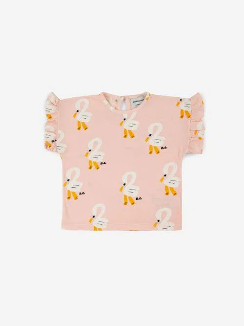 Pelican All Over Ruffle T-Shirt by Bobo Choses