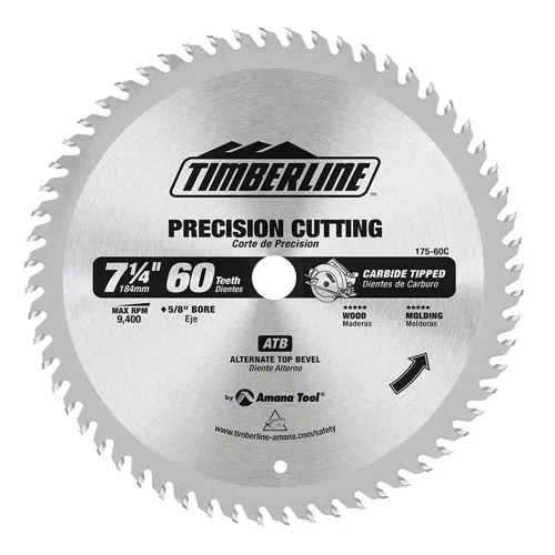 Amana AGE 7 1/4" 60Tooth Saw Blade for smooth cutting in Solid Surface/Plastics 